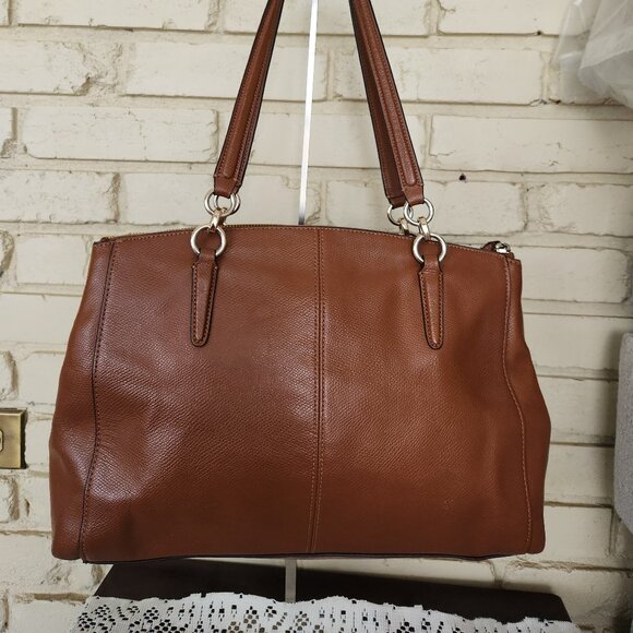 Coach Christie Carryall Brown Leather Handbag Purse - Picture 4 of 15